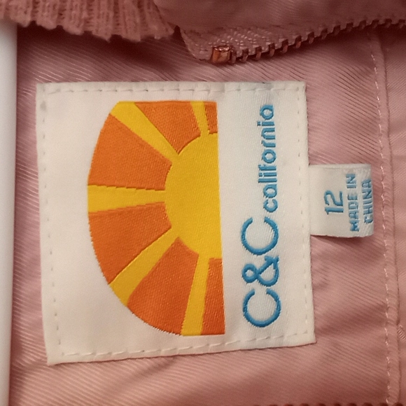 C&C California Girl's Baseball Jacket w/Sequin Patches Size 12 - Picture 8 of 10